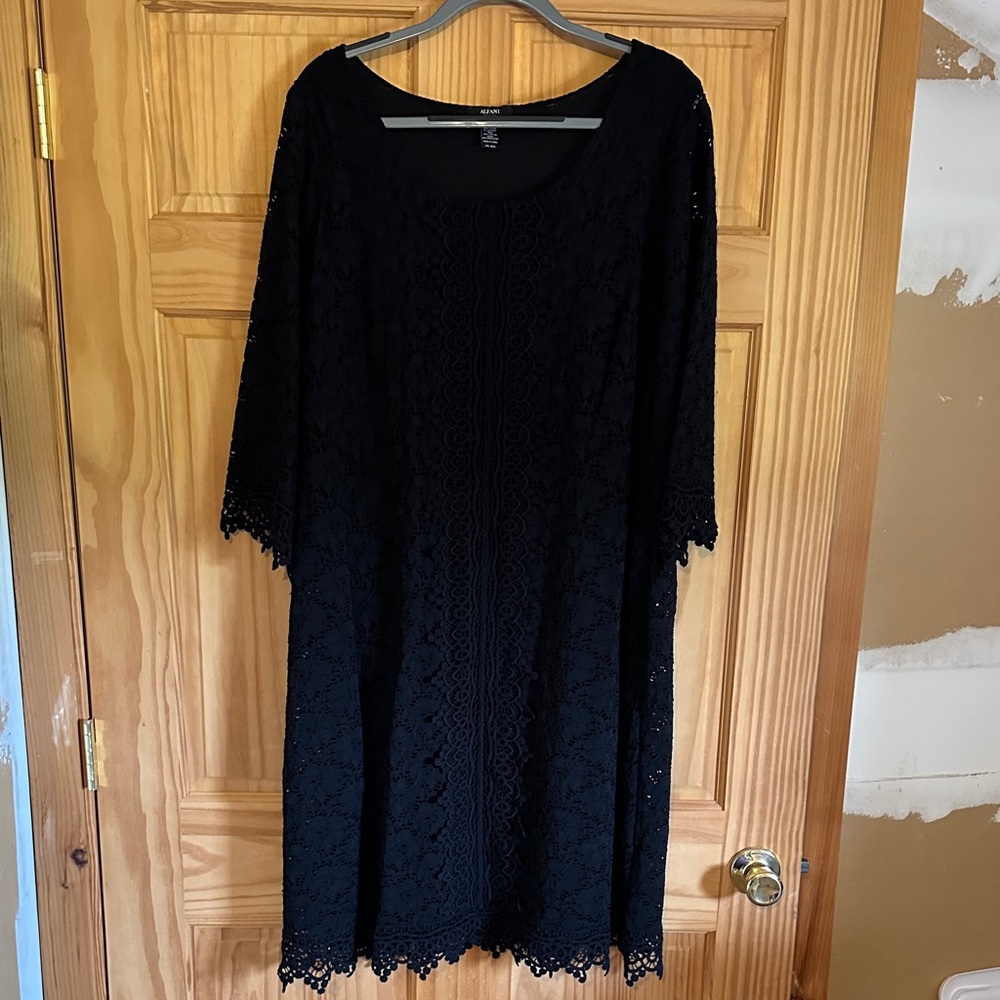 Alfani Elegant Black Lace Dress